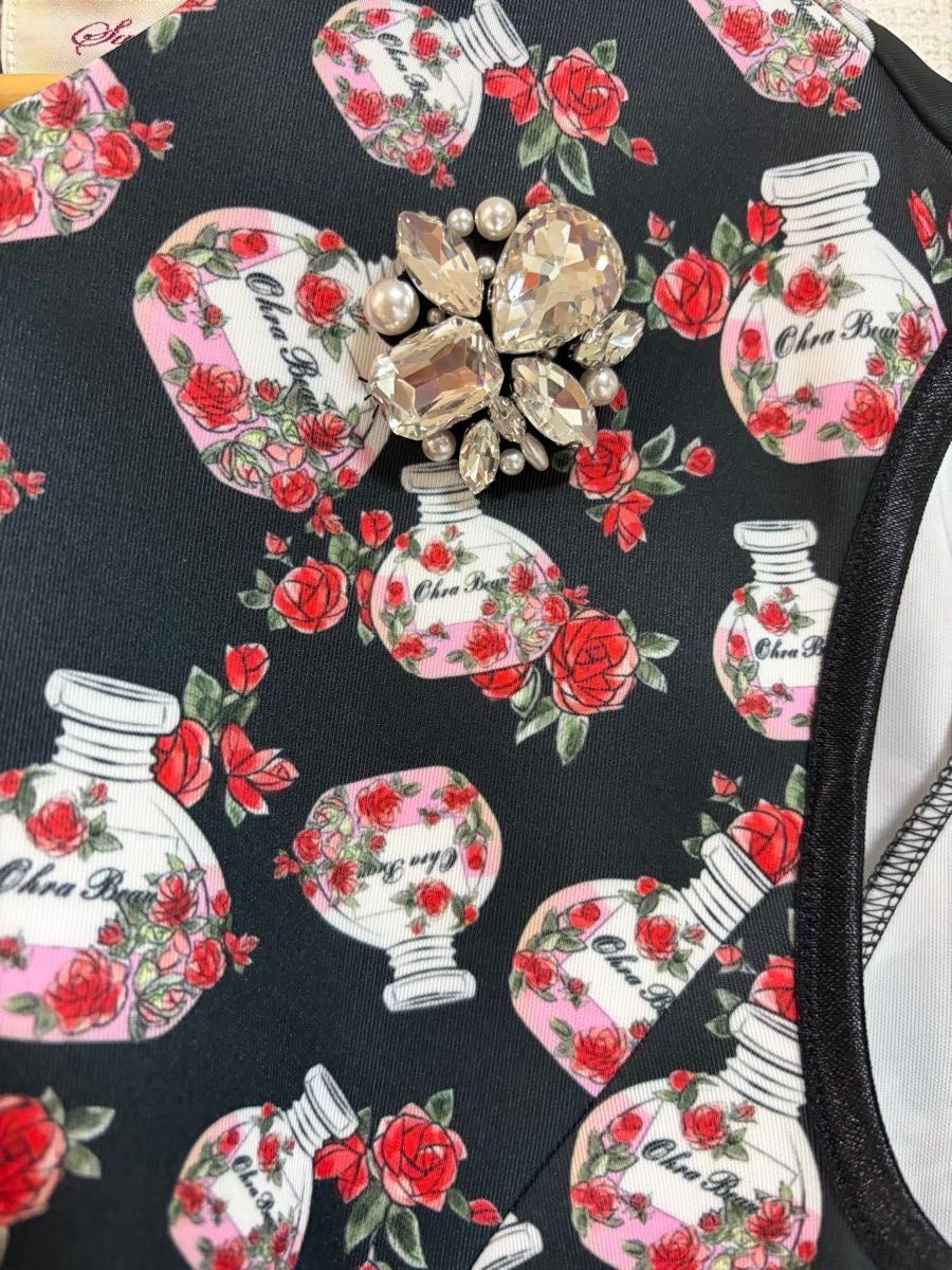 2025AW スーパービューティー 香水瓶プリント ノースリーブワンピース