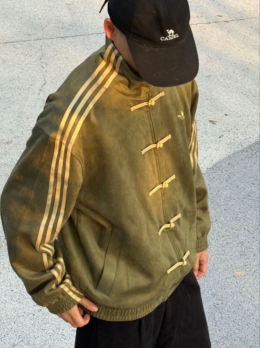 海外限定M Adidas チャイナトラックジャケット グリーン KT3847｜Yahoo