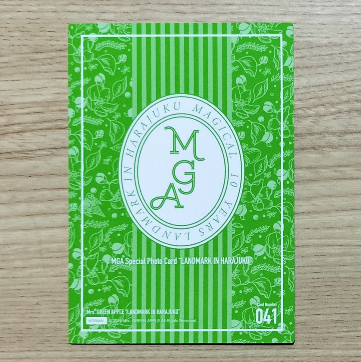 Mrs GREEN APPLE 大森元貴 フォトカード 原宿 ポップアップ MGA 041