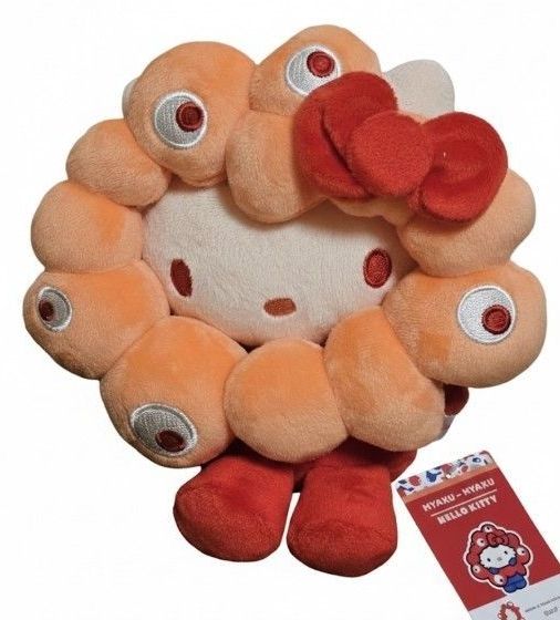 本日限定】推しカラーサンリオミャクミャク ぬいぐるみMハローキティ