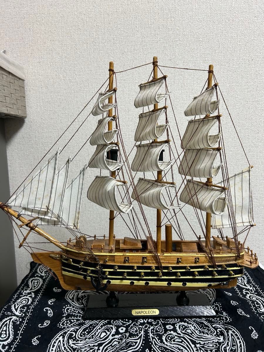 生産終了品)帆船模型 NAPOLEON 木製 置物 インテリア レトロ