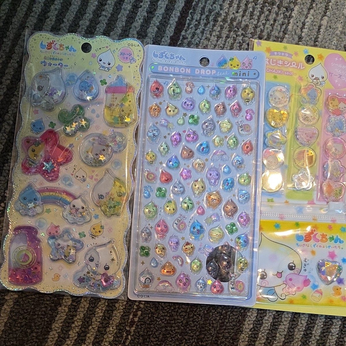 しずくちゃん ボンボンドロップ ウォーター おはじきシール 3点セット