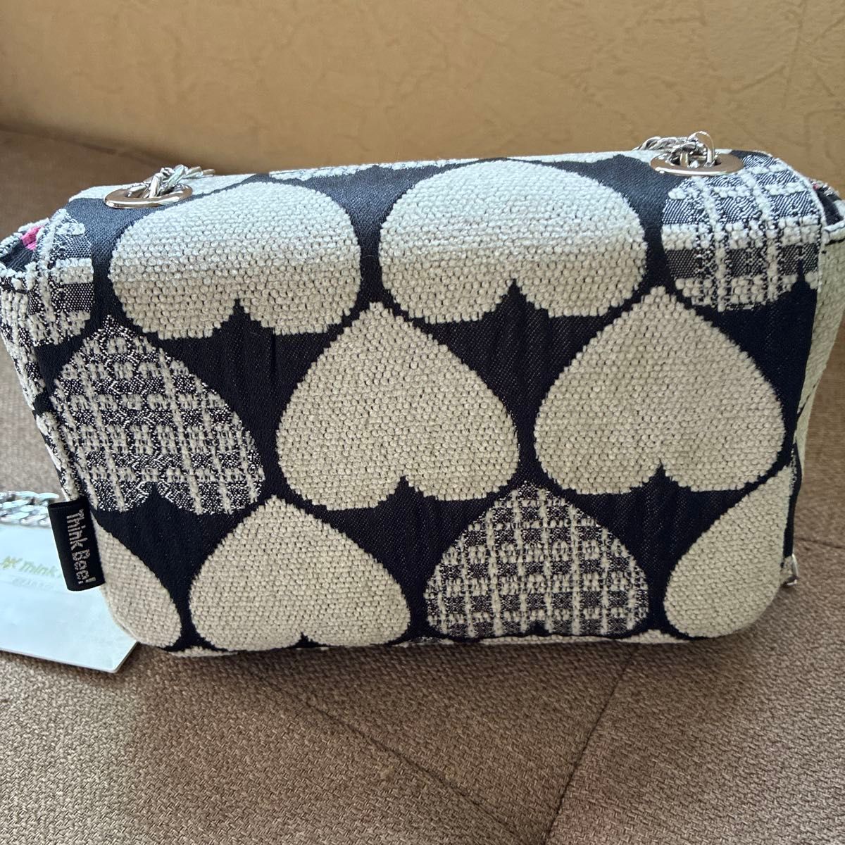 Think Bee シンクビー Just Heart ハート柄 チェーンショルダーバッグ