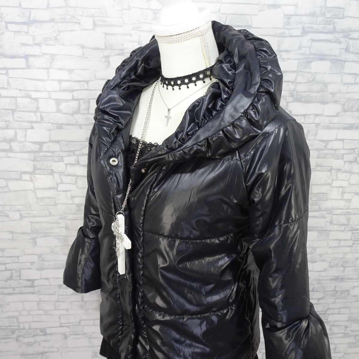 ダウンジャケット Y2K 平成ギャル グランジ ダークコア ブラック M