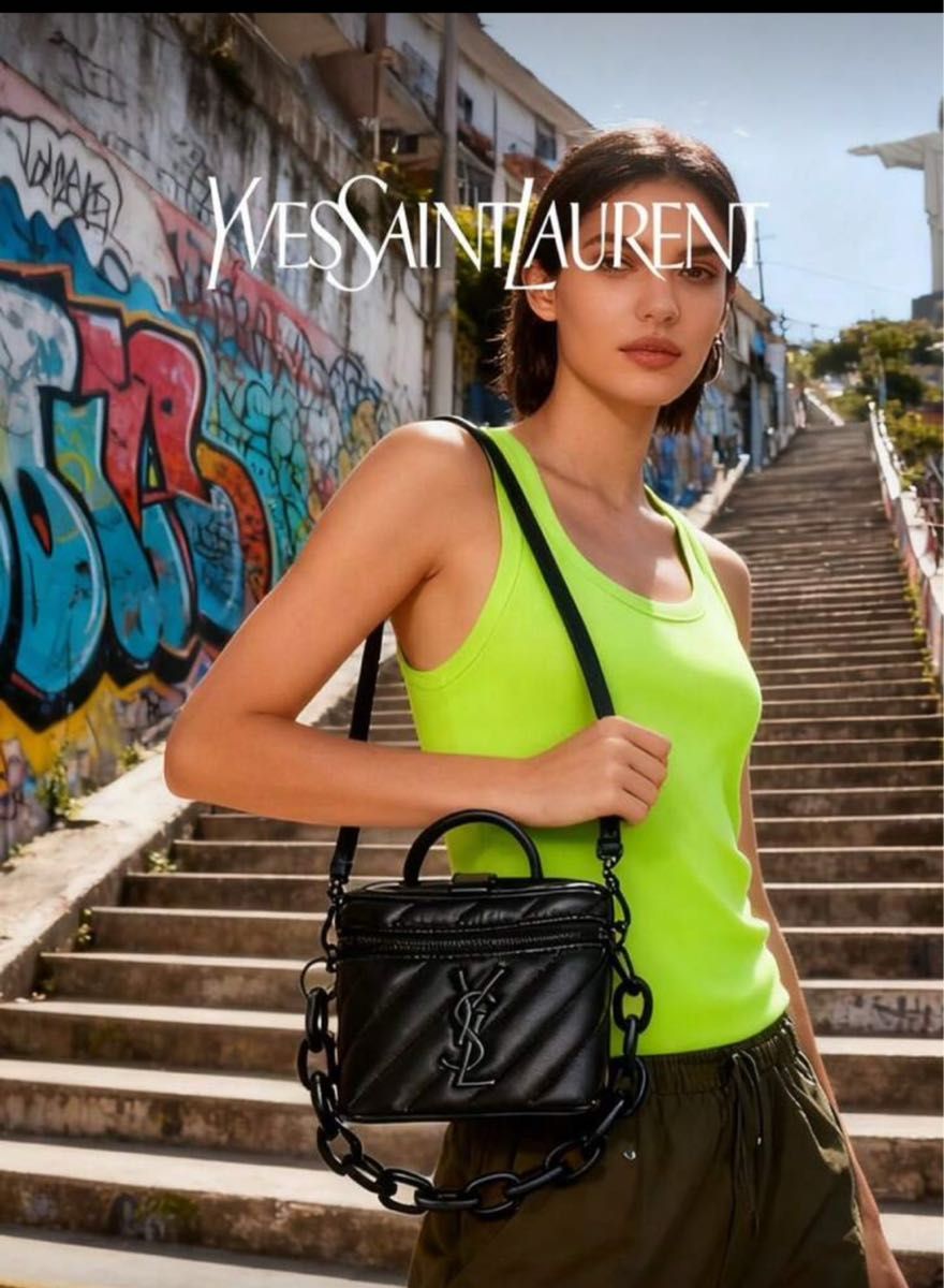 未使用品 イヴサンローラン YSL ヴァニティポーチ チェーンバッグ