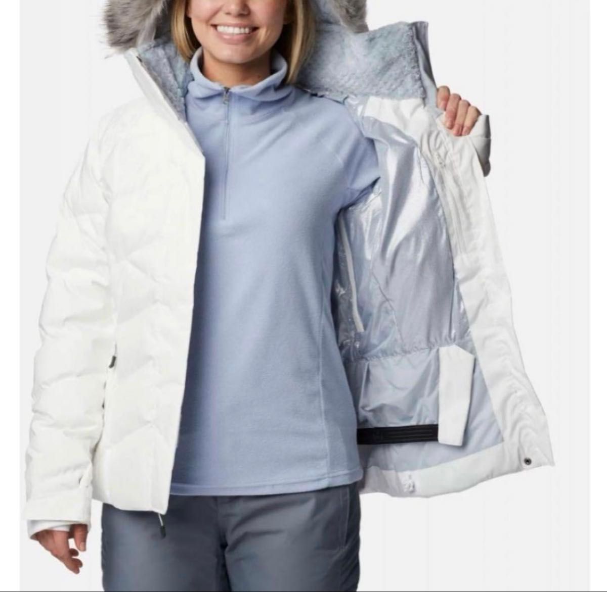 Columbia コロンビア オムニヒート ダウンジャケット ホワイト ファー