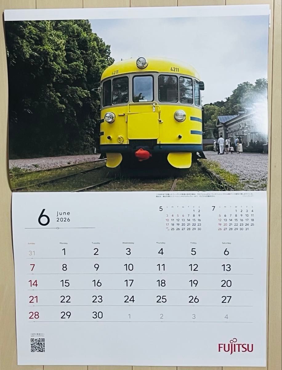 FUJITSU 2026年 カレンダー 世界の車窓から See the world by train