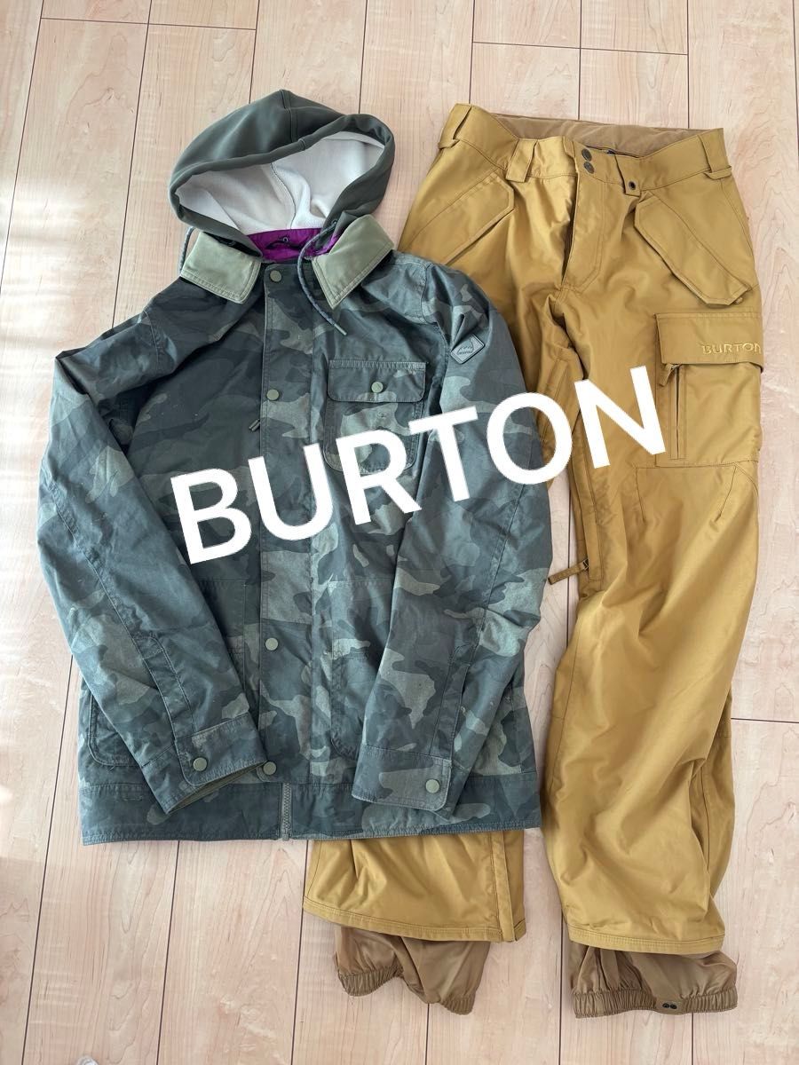 BURTON バートン スノーボードウェア 上下セットSサイズ 迷彩