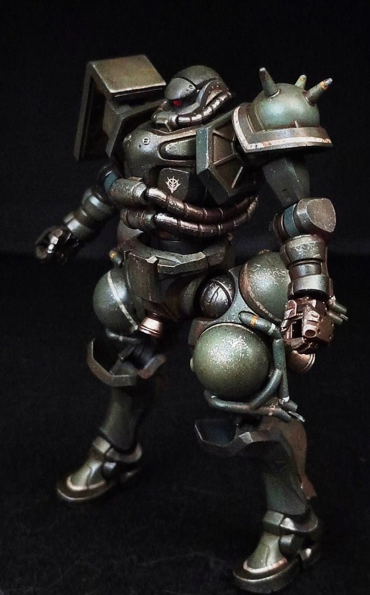 HG ザク(GQ) 全塗装完成品 ウェザリング仕上げ ガンプラ 機動戦士