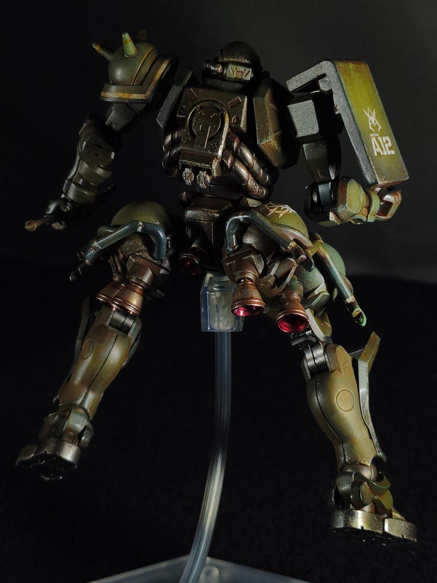 HG ザク(GQ) 全塗装完成品 ウェザリング仕上げ ガンプラ 機動戦士