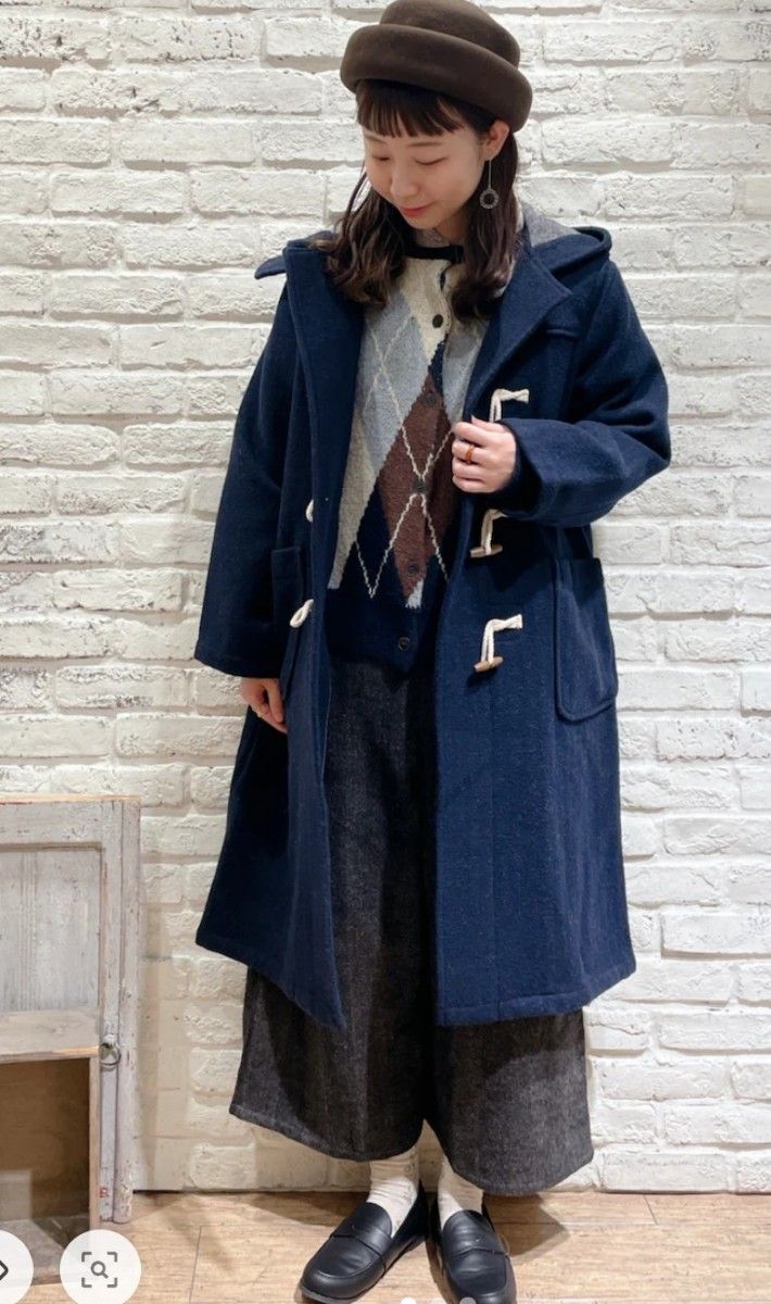 SM2【FROM ENGLAND】ブリティッシュウールダッフルコート新品ネイビー