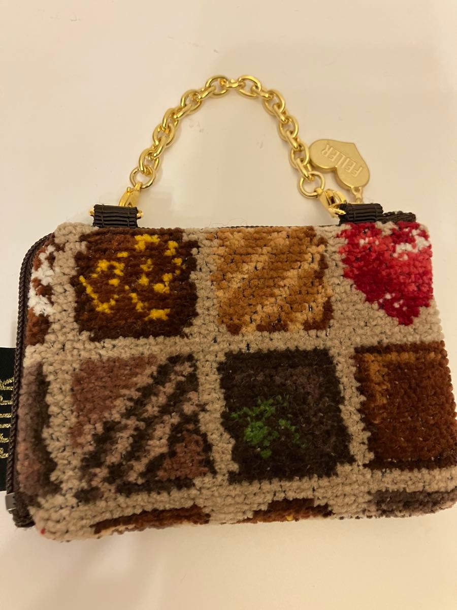 良柄 美品 フェイラー コフレドゥショコラ サイドポーチ サイドポーチ