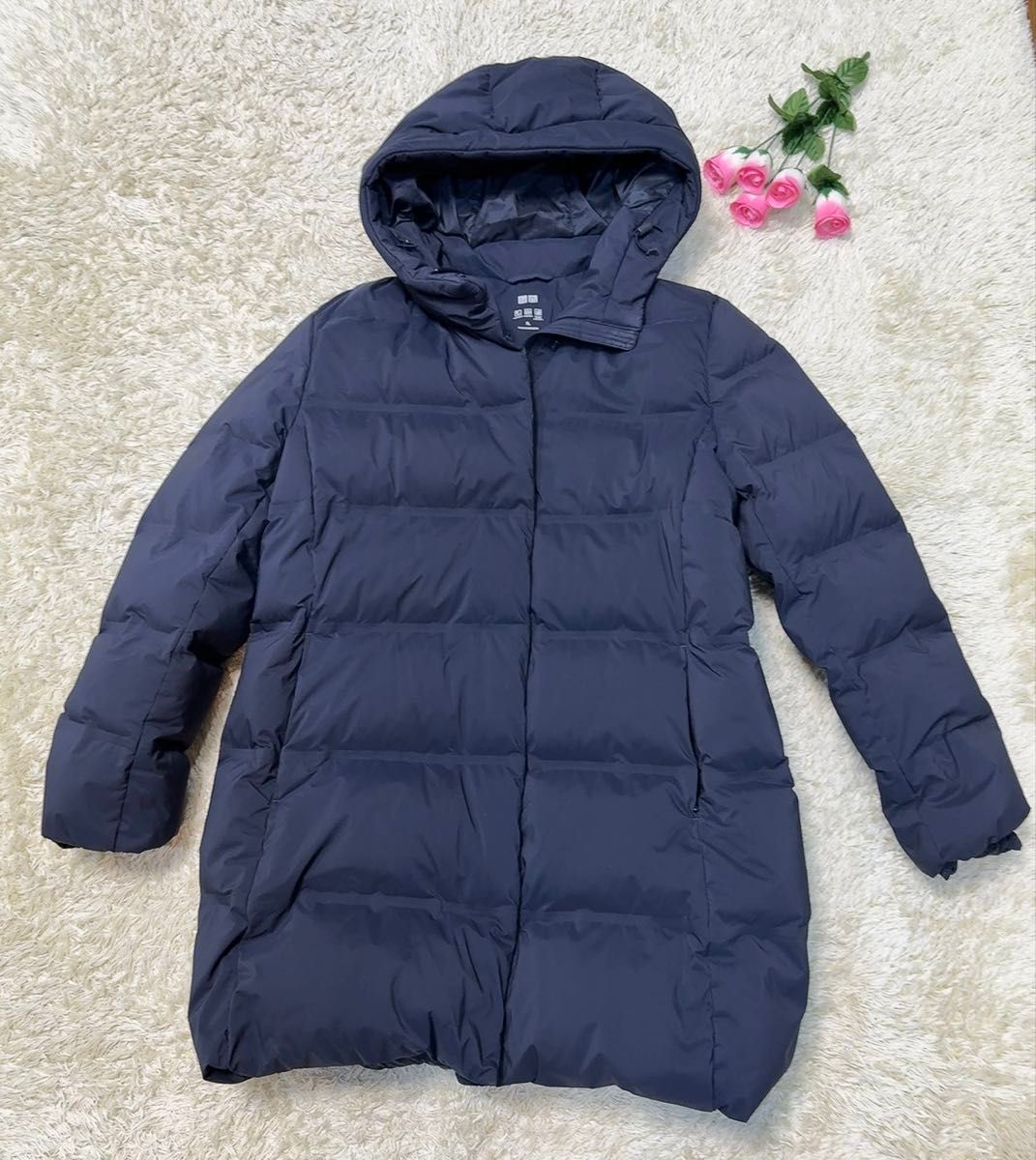 ユニクロ(UNIQLO )シームレスダウンコート 紺 ネービー 通勤
