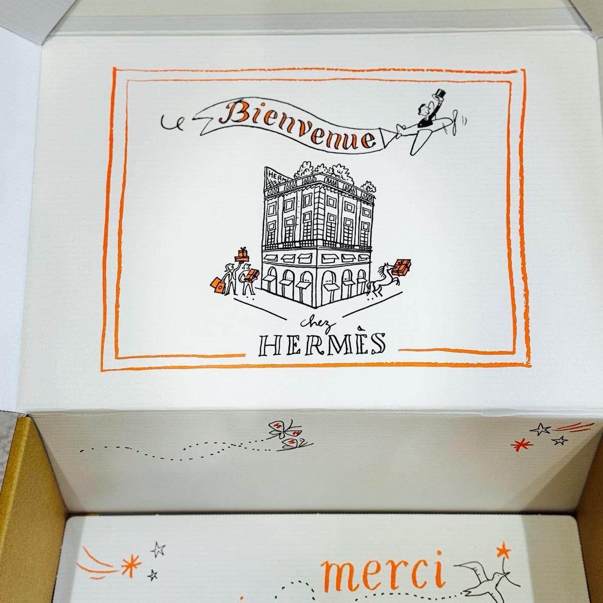 HERMES エルメス ショッパー 紙袋 エルメス梱包箱 オンラインストア