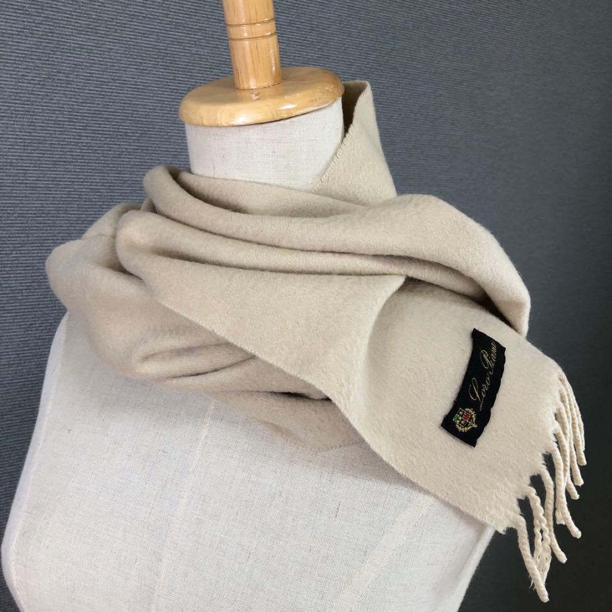 Loro Piana ロロピアーナ カシミヤ100 マフラー ベージュ｜Yahoo