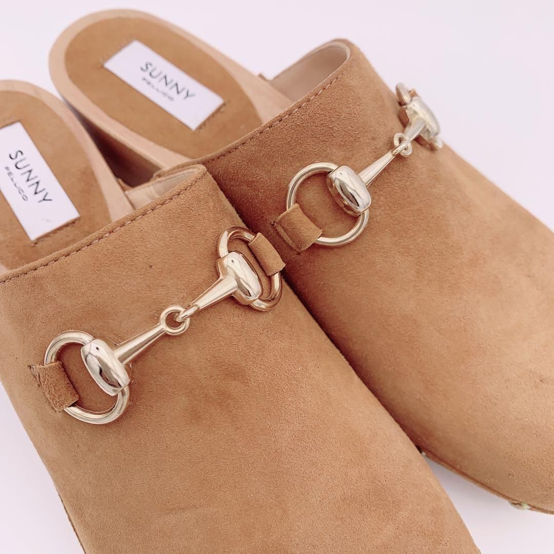 極美品】ペリーコサニー ビット ミュール サボ 38 24 5cm キャメル