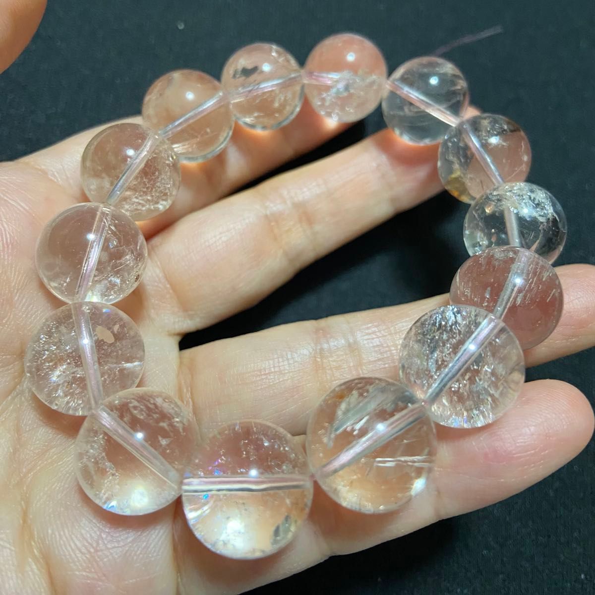 大玉 ピンクアゼツライト 15ミリ ブレスレット 虹入り｜Yahoo!フリマ