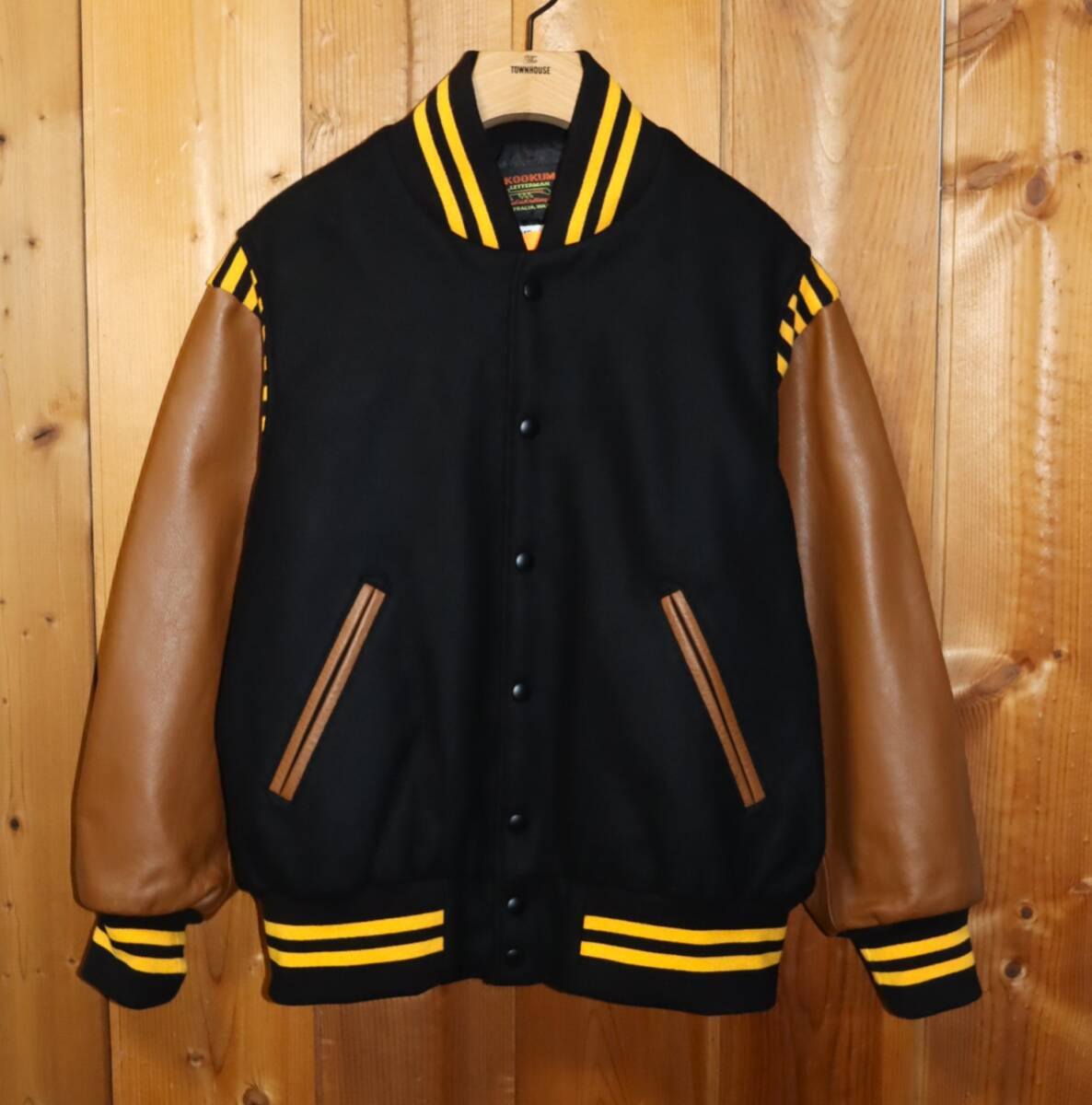 送料無料 即決【未使用】 SKOOKUM 別注 袖革 メルトンスタジャン (M