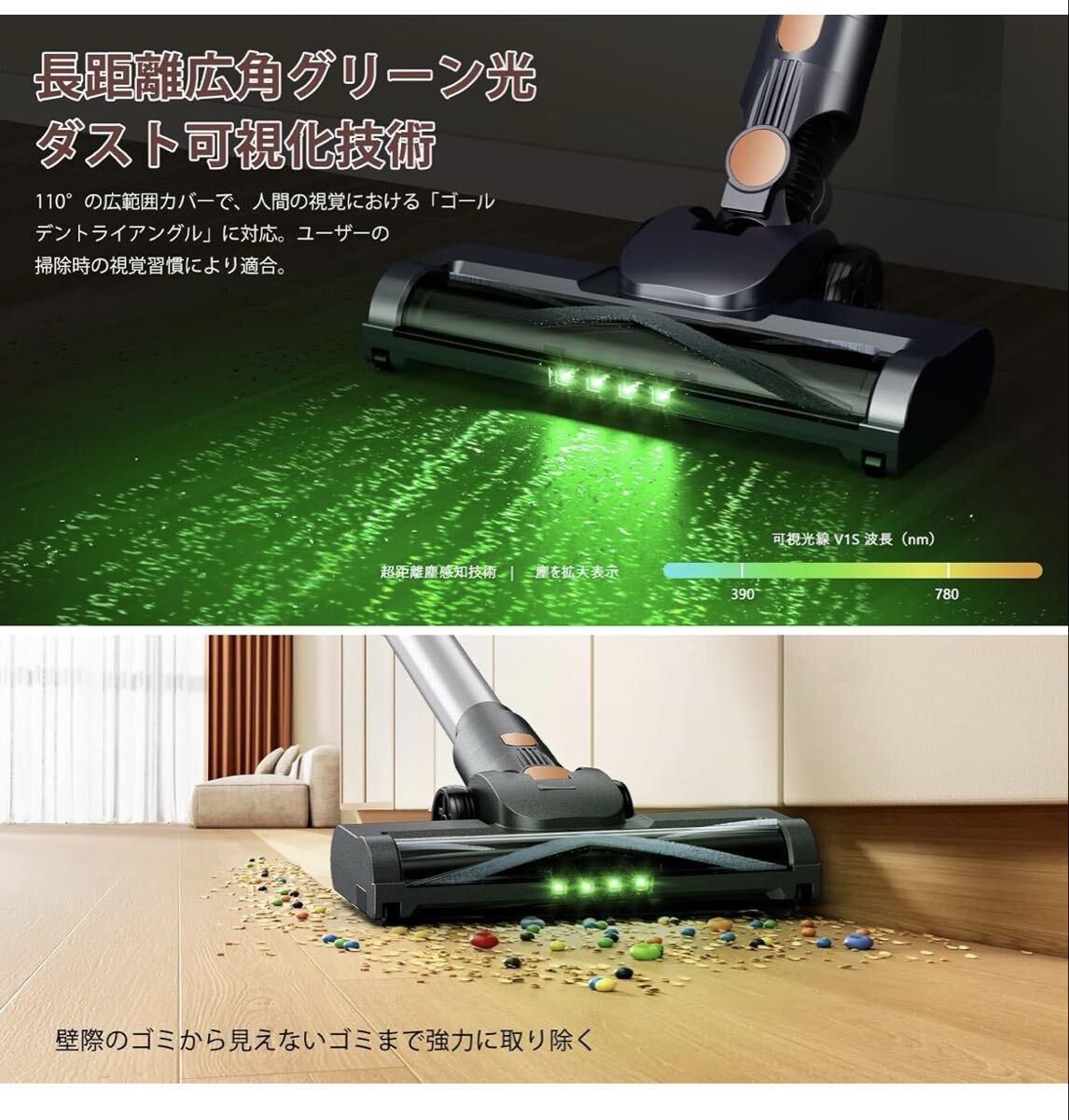 掃除機 コードレス 12月新登場 折りたたみ式・70KPa超強力吸引・自立式