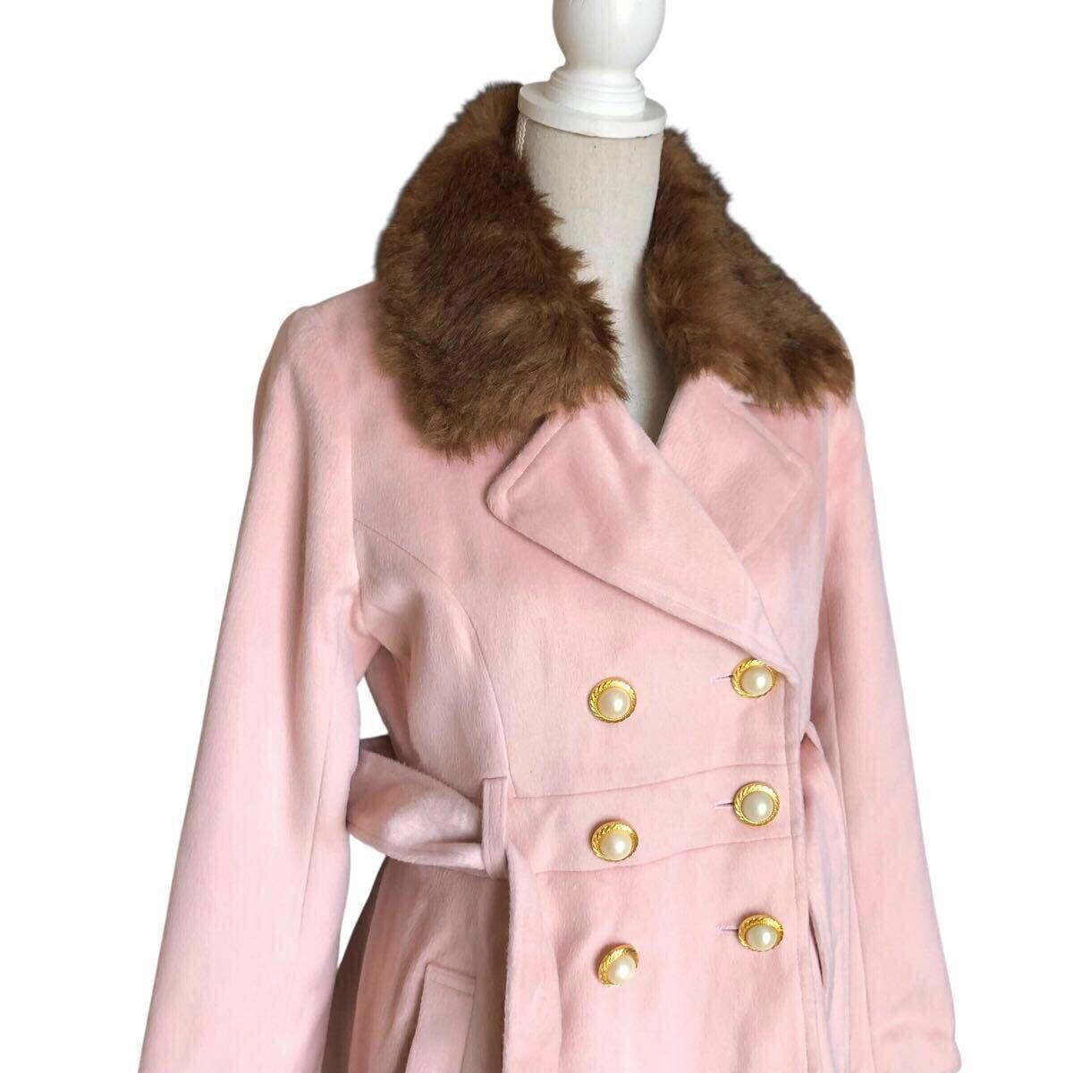 00s Y2K 姫ギャル コート ファー衿 ロリータ リボンベルト NANA