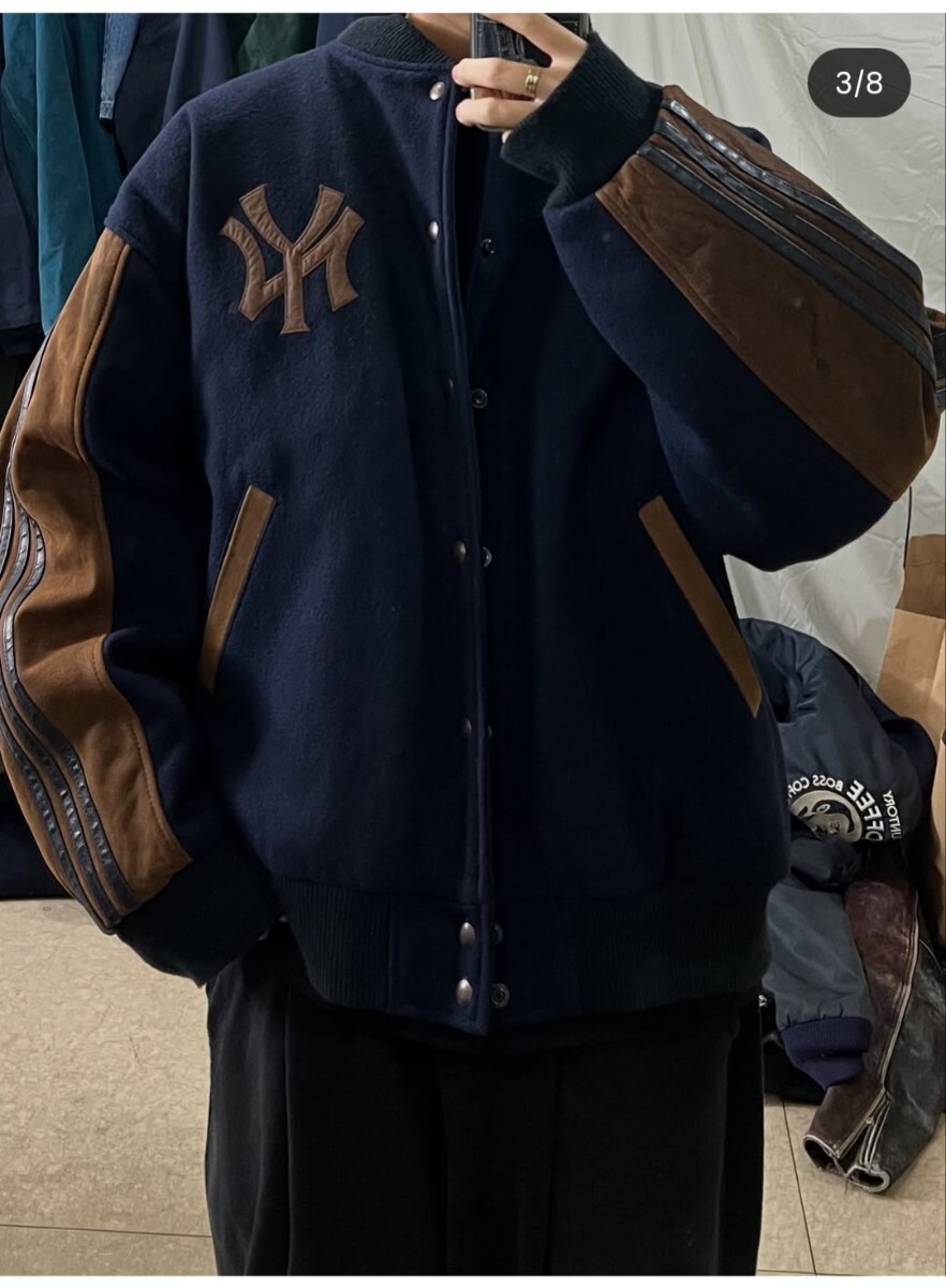 80s USA製 Cooperstown 袖レザー ヤンキース スタジャ 80s USA製