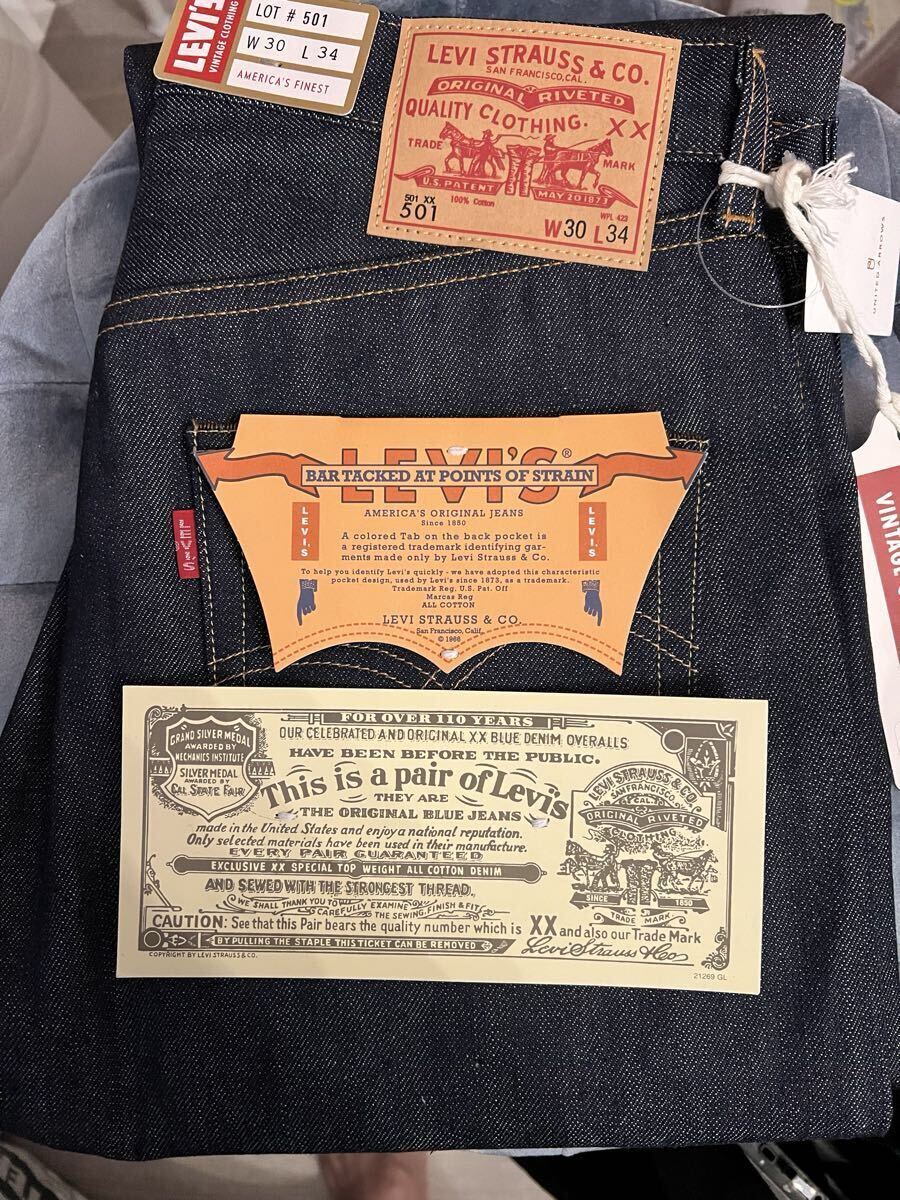 新品未使用品 リーバイス 501XX LVC 1966 リジット W30 L34 LEVIS