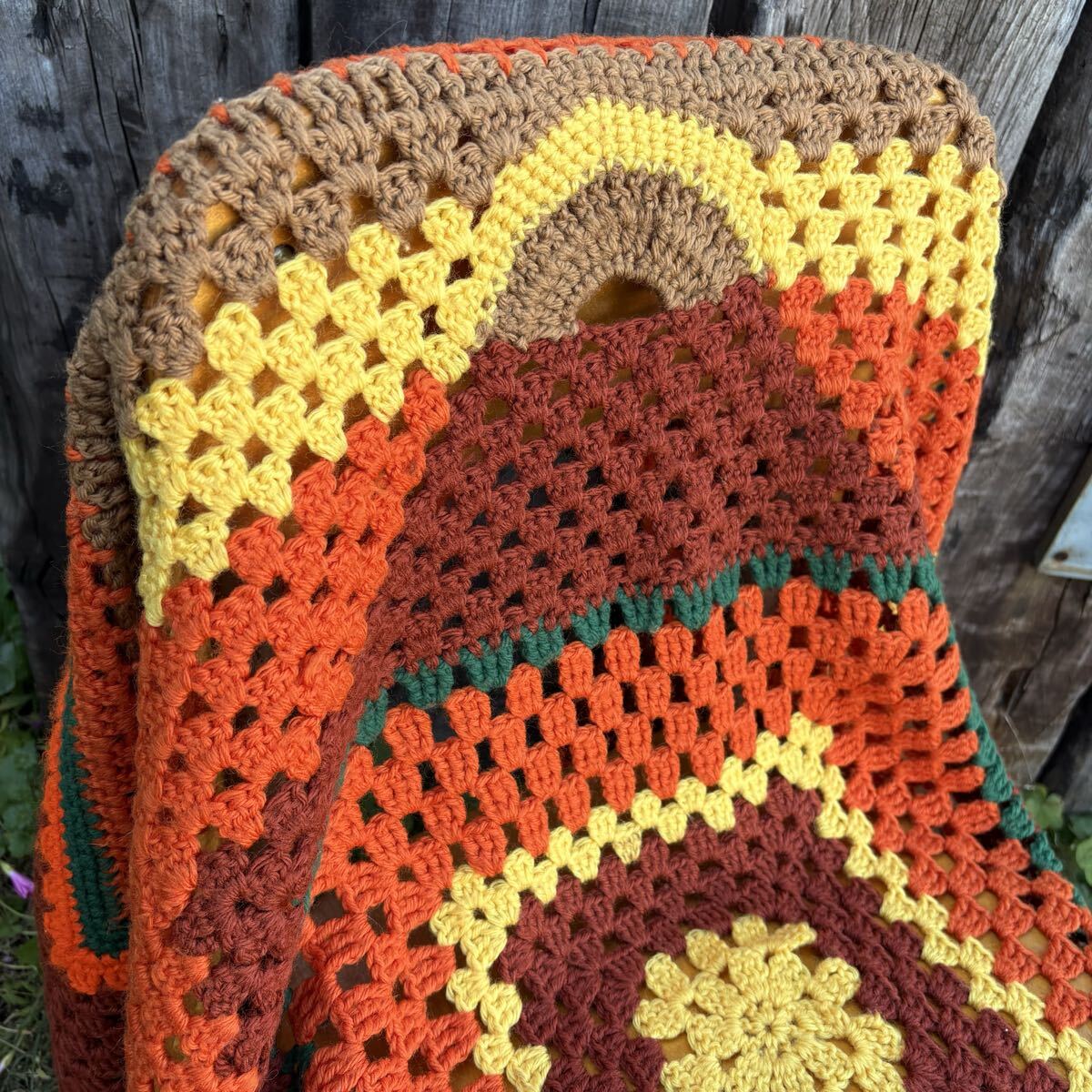 USA vintage】granny blanket グラニーブランケット グラニースクエア