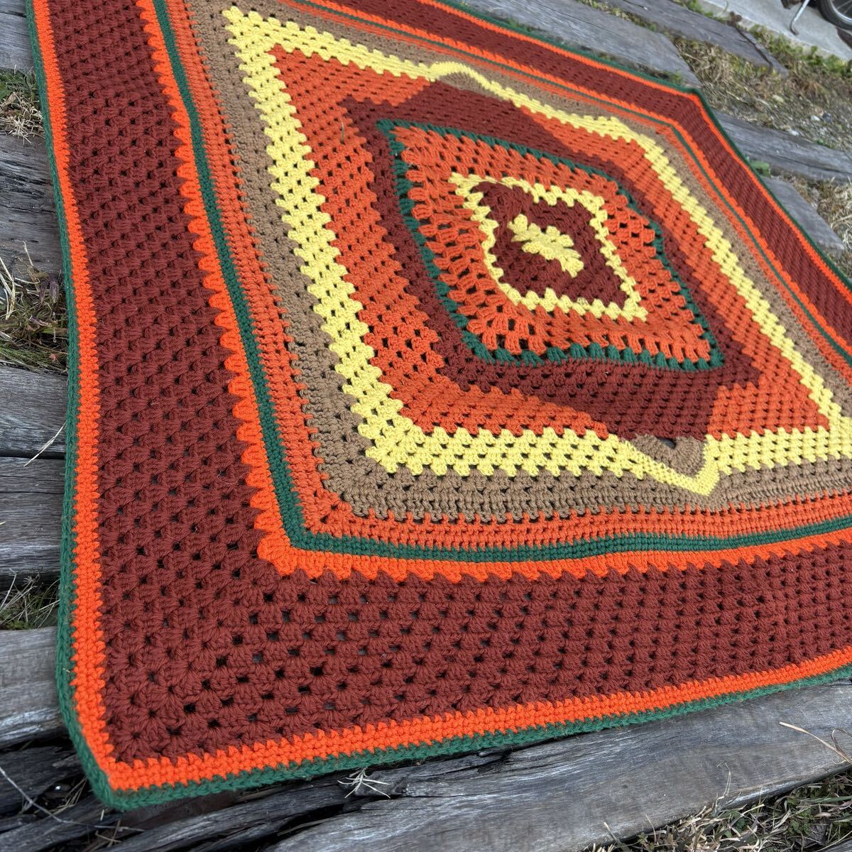 USA vintage】granny blanket グラニーブランケット グラニースクエア