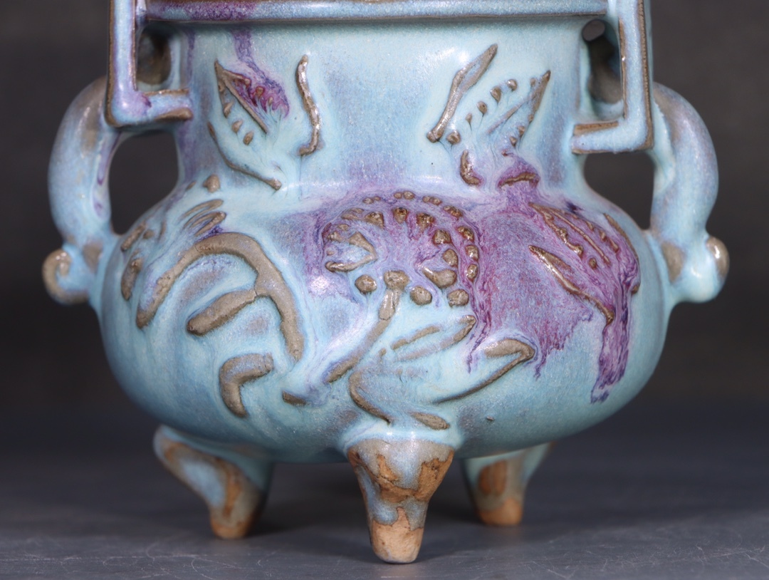 中国古玩 磁州窯 双耳扁壺 時代物唐物 青花花文双耳扁壺 | 景徳鎮窯