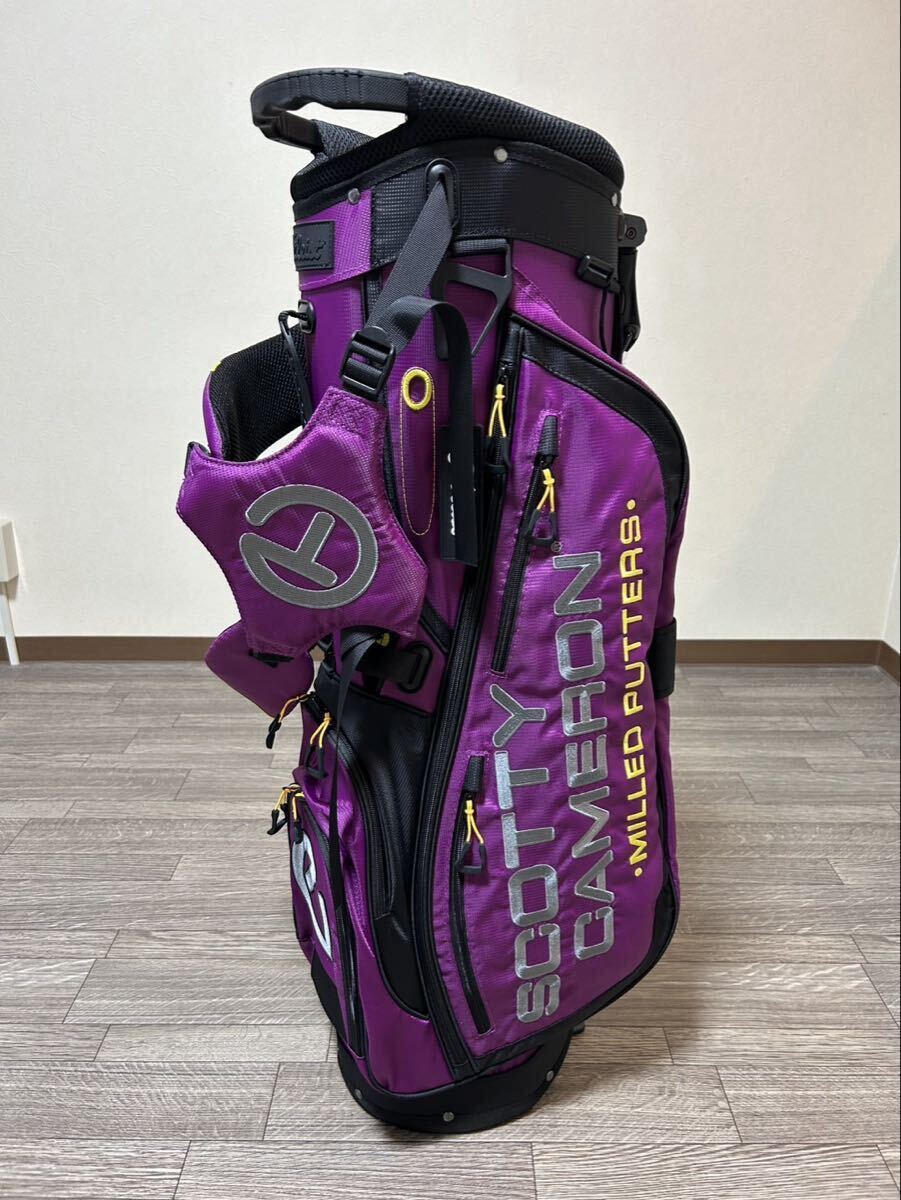 美しいパープルカラー！スタンド式キャディバッグ 軽量で旅行用や気分