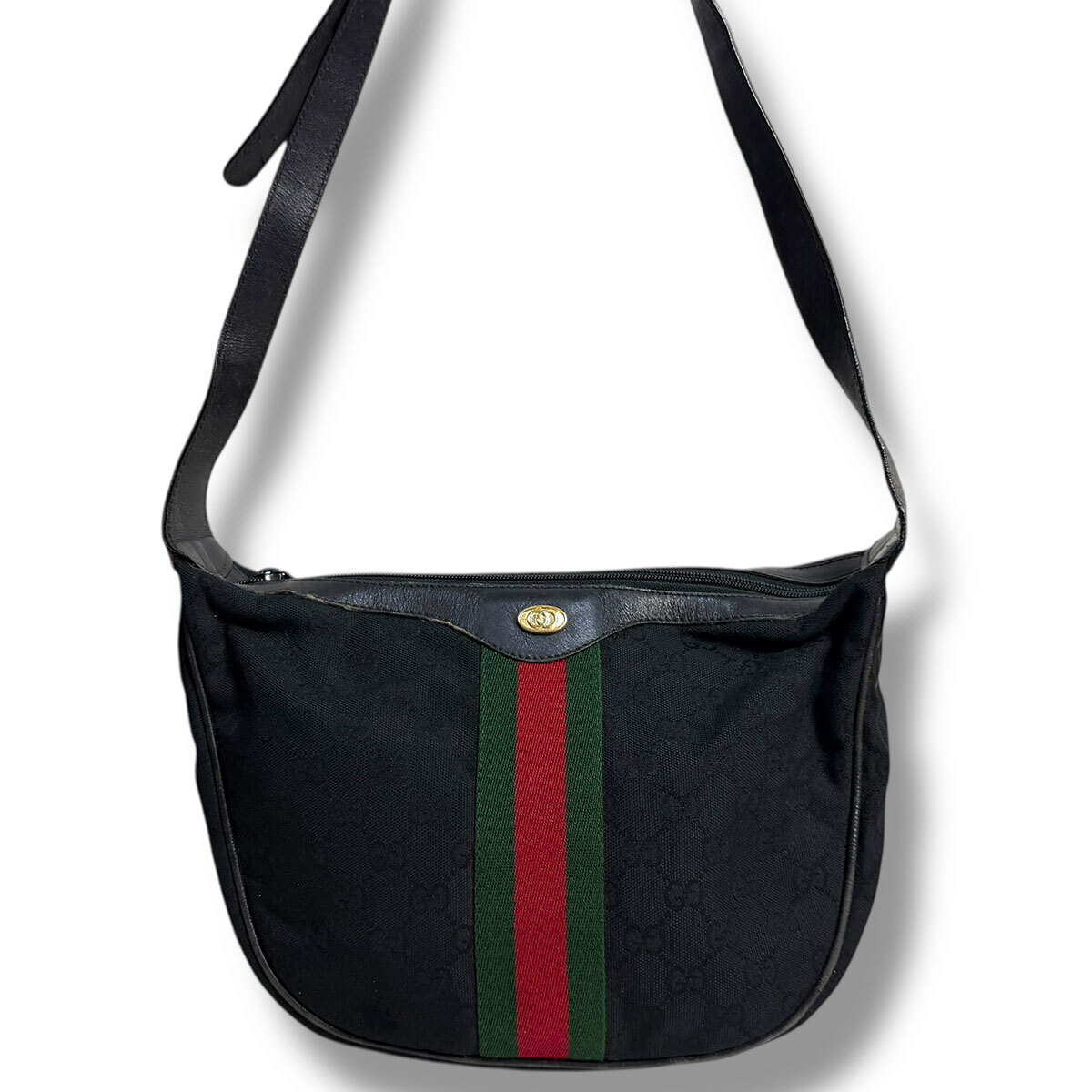 J5022 グッチ シェリーライン GG柄 キャンバスショルダーバッグ