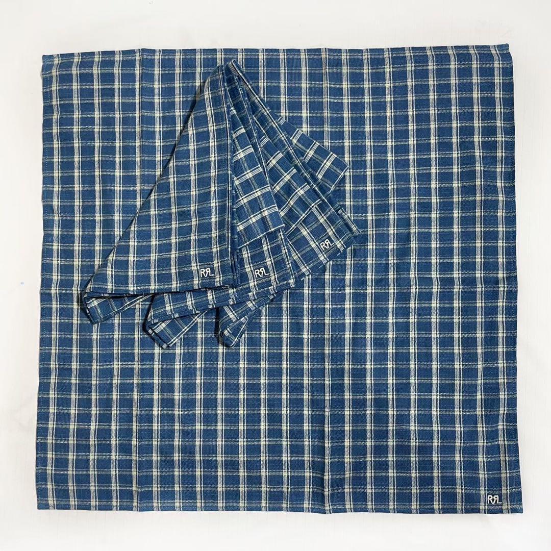 RRL ラルフローレン チェックド ナプキン セット ウィズ レザー