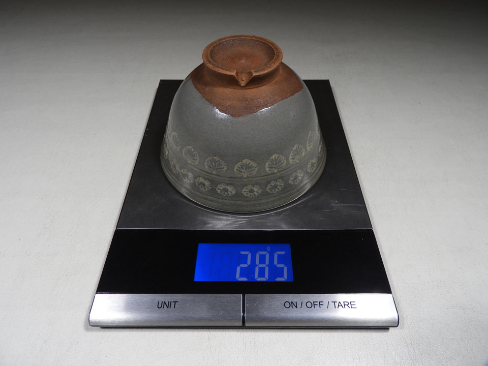 ○貴重 肥後 八代焼 高田焼 唐津焼 切高台 抹茶 茶碗 茶道具 合箱 径12