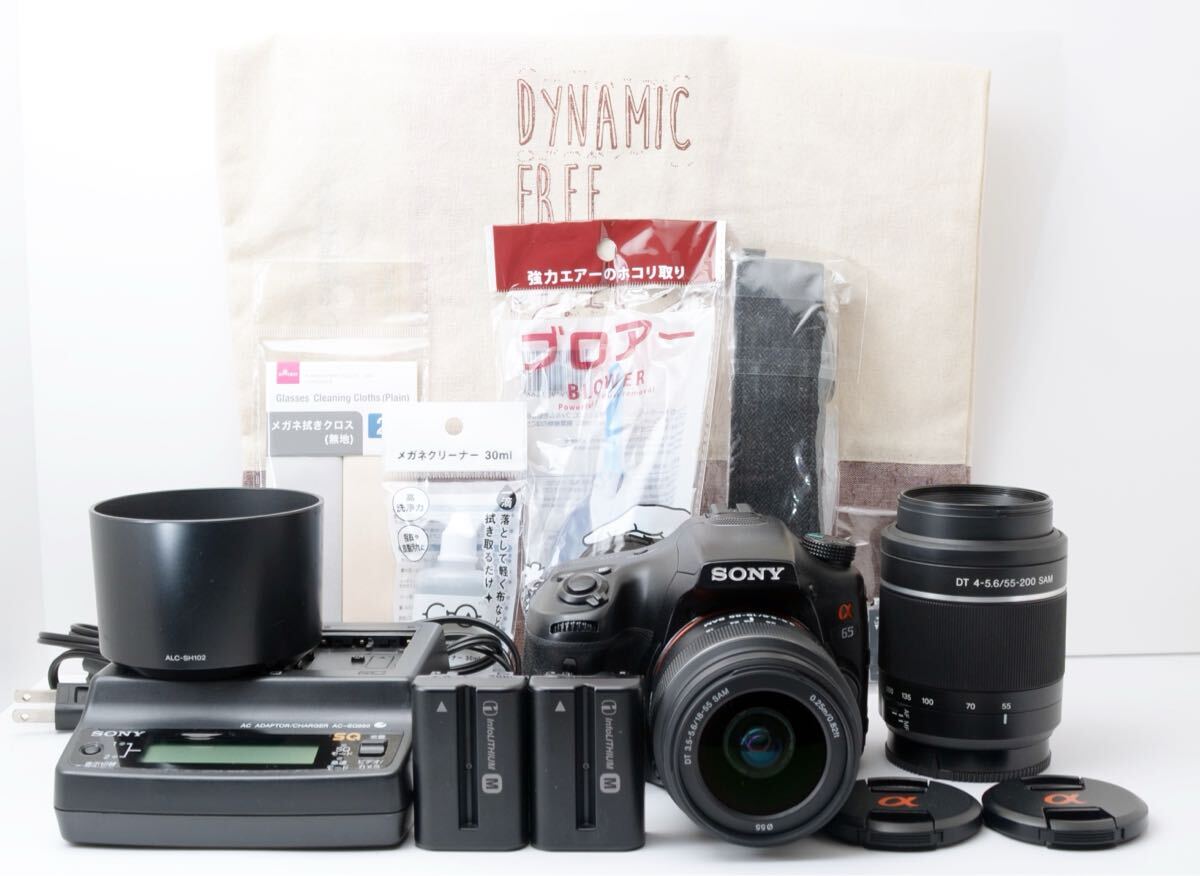 2430万画素！SONY α65☆Wズームレンズキット☆転送OK☆急速充電器付き