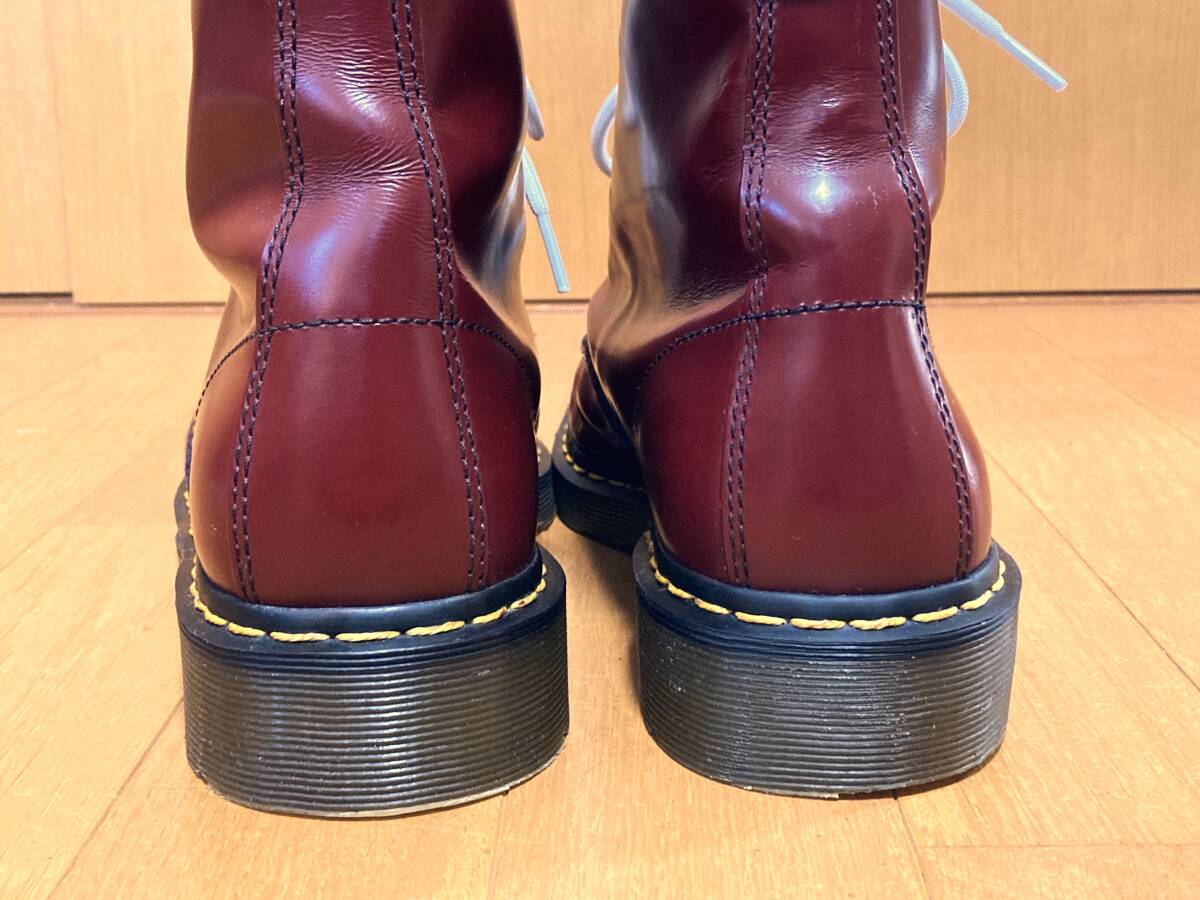 Dr Martens 10ホール ブーツ UK9 チェリーレッド 1490 白ヒモ 傷少 廃