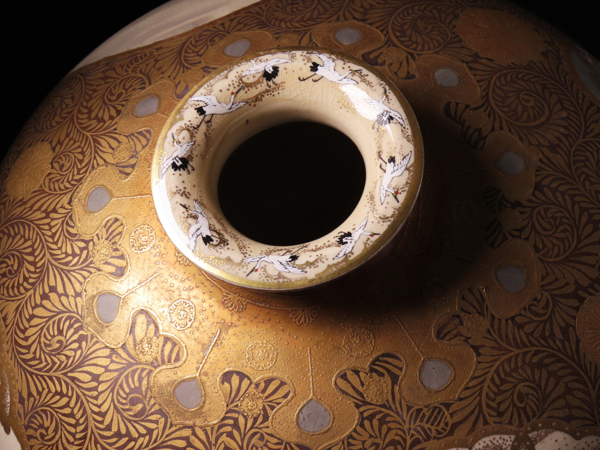 極上薩摩焼】特大金襴手色絵 獅子 香炉 飾壺 陶器 骨董 古美術 アート