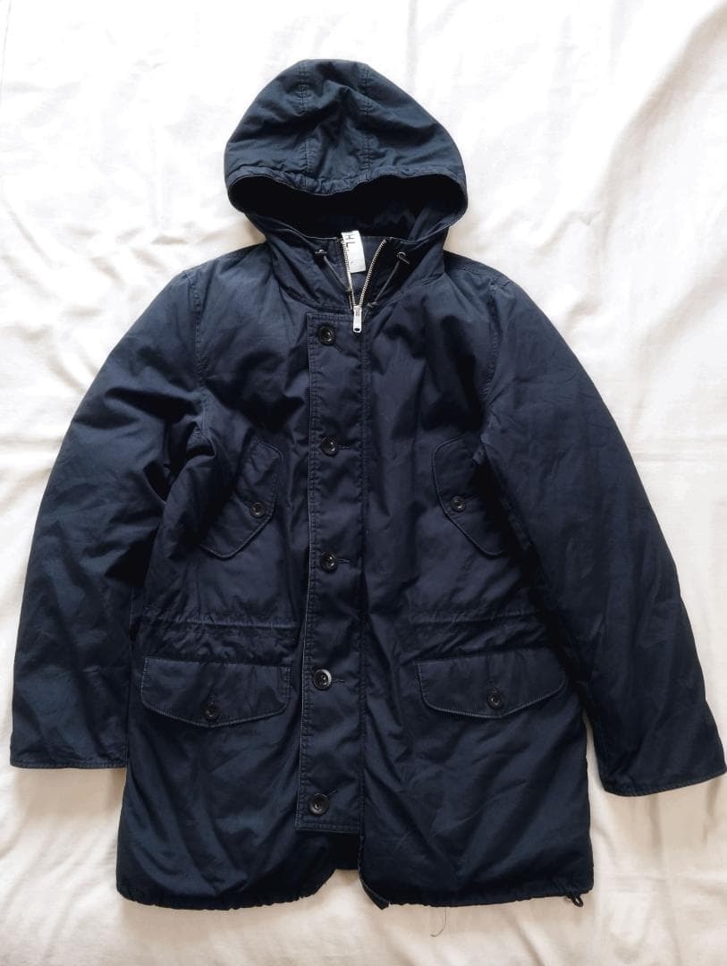 MHL 』 モッズコート ダウンジャケット フード 上品 ネイビー 【L