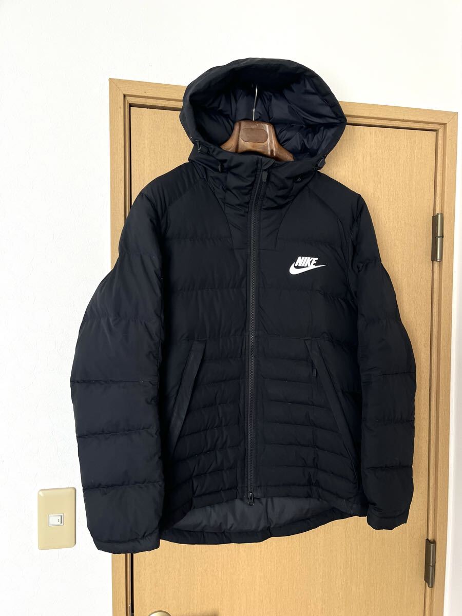 NIKEナイキ 黒Lフィルダウンジャケット75%GREY DUCK DOWNダウン