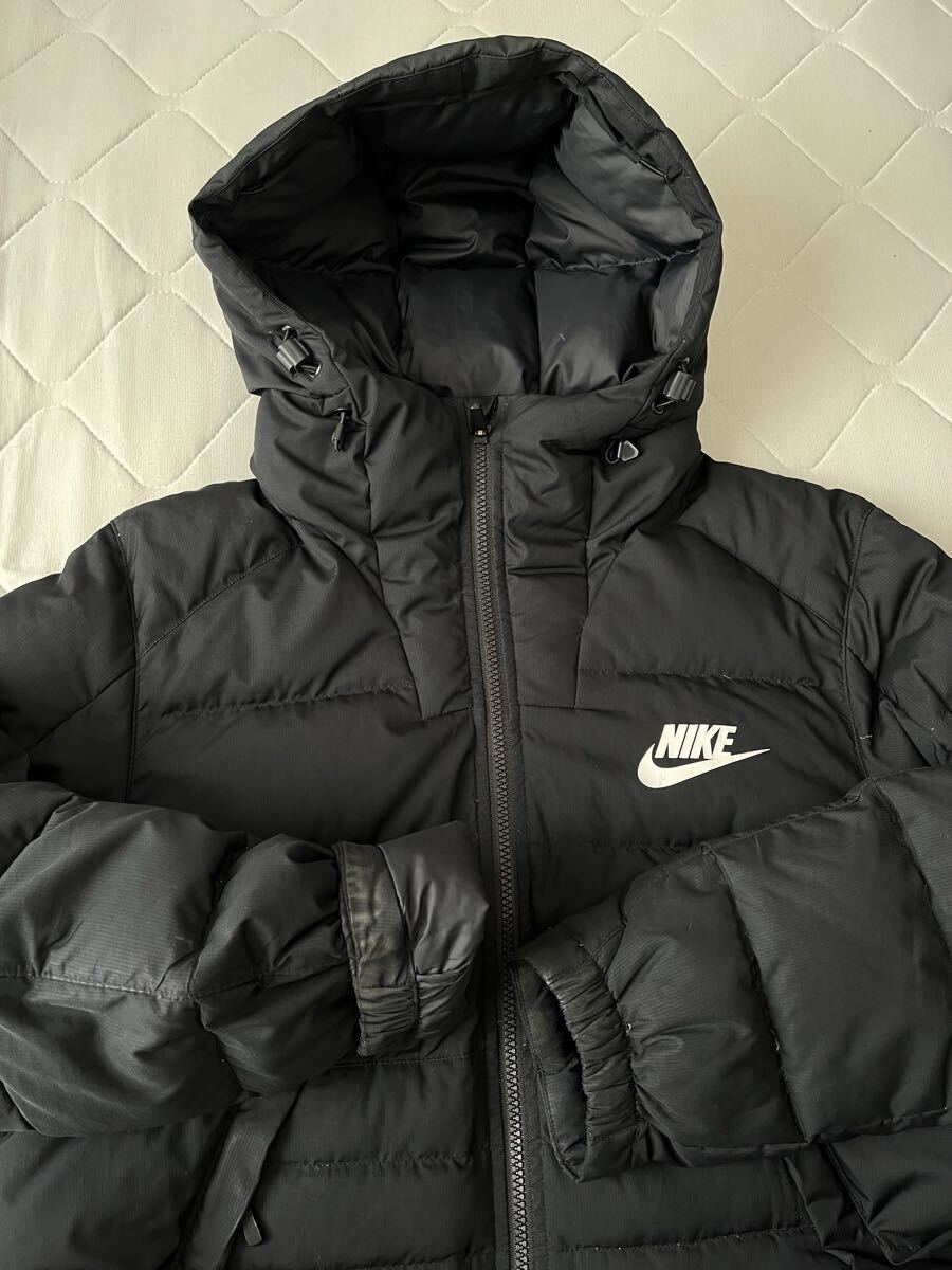 NIKEナイキ 黒Lフィルダウンジャケット75%GREY DUCK DOWNダウン