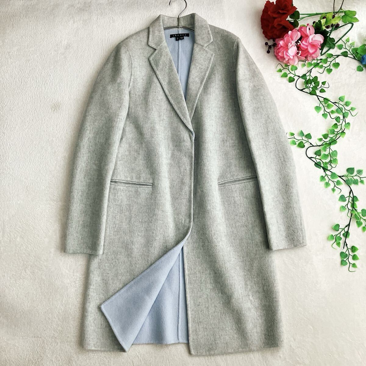 美品】Theory セオリー ダブルフェイス カシミヤ ウール チェスター