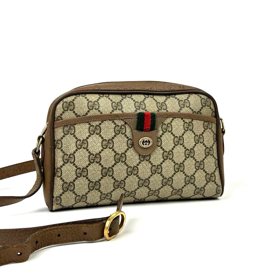 美品 GUCCI グッチ ショルダーバッグ クロスボディ 肩掛け 斜め掛け GG