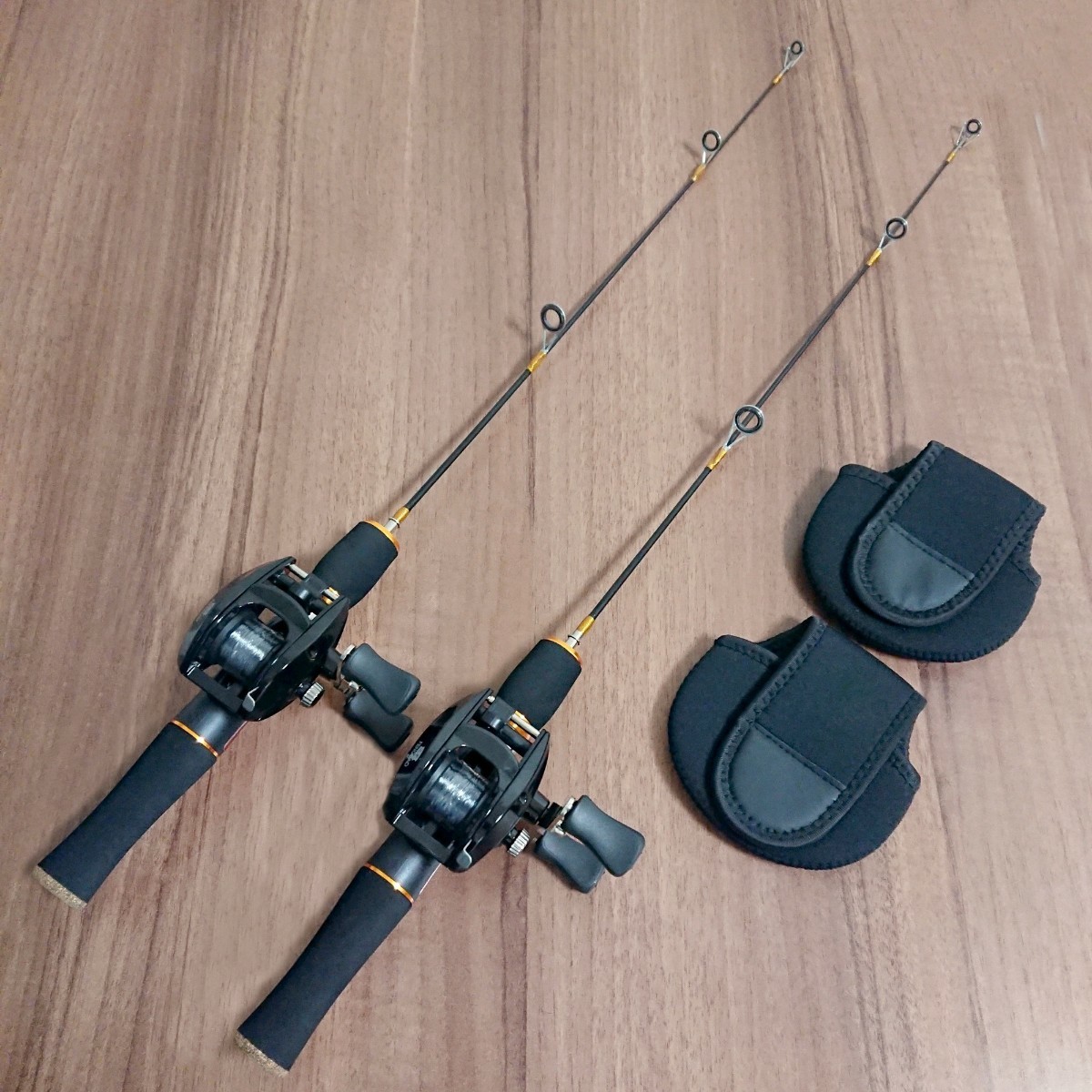 ベイトリール 2本セット 穴釣り ロッド 2ピース 67cm 黒｜Yahoo!フリマ