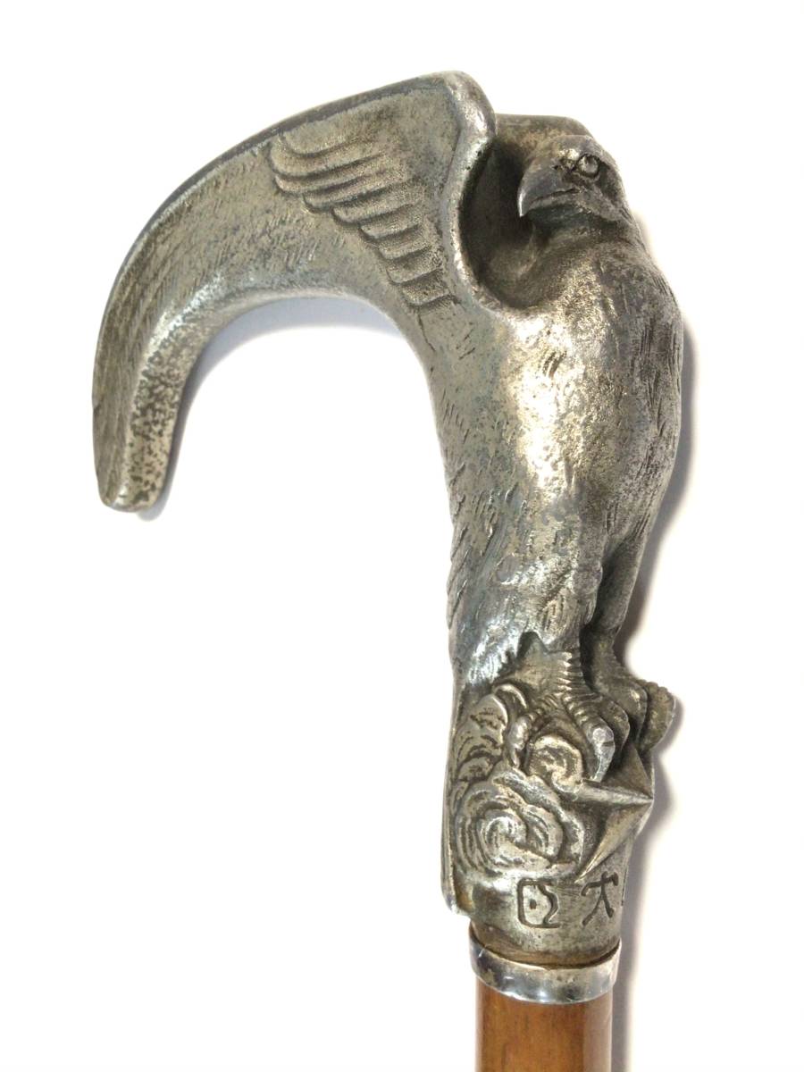 Yahoo!オークション - 陸軍大臣 戦傷奉公杖 純銀輪金具 鷹型 旧日本軍