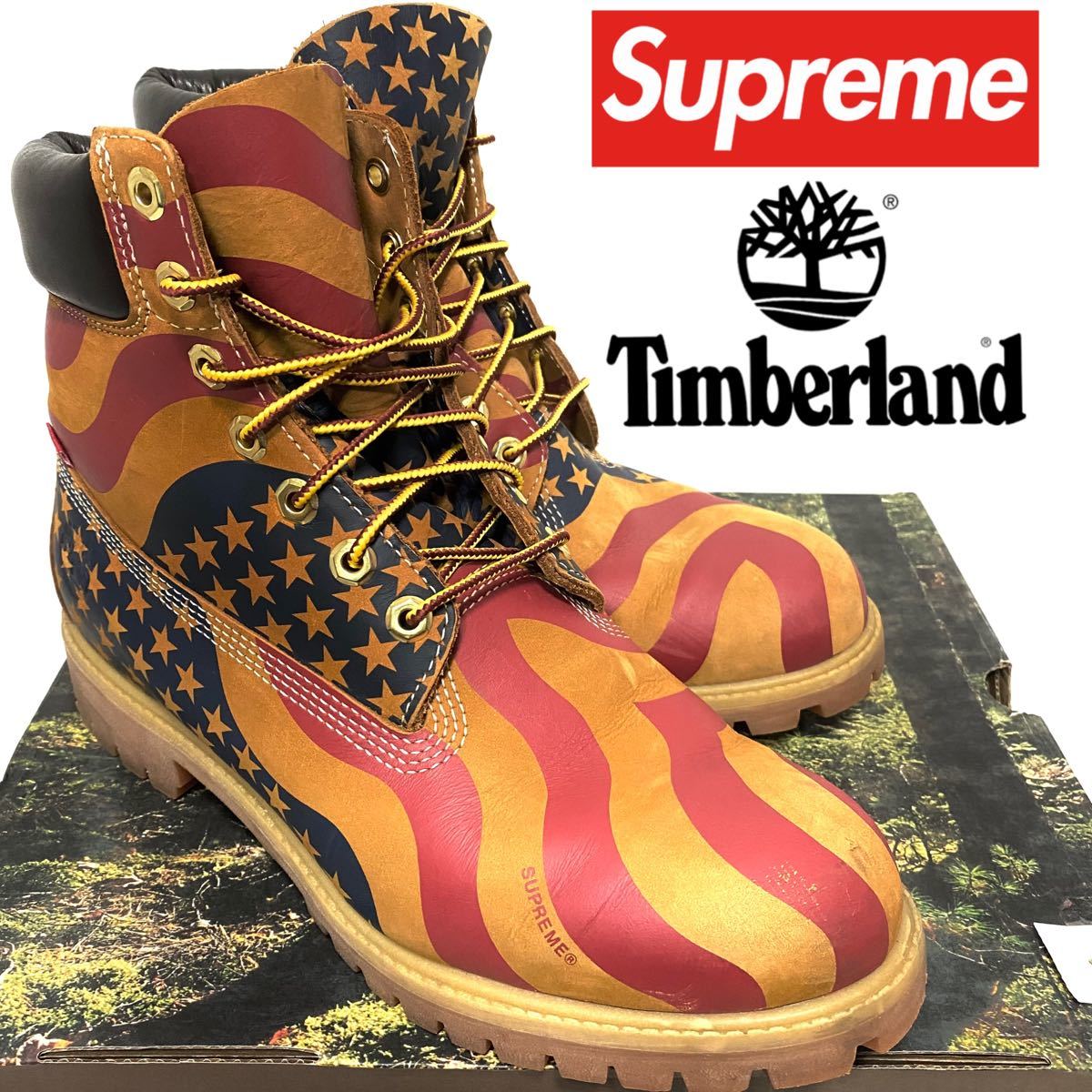 とぅーます様専用 Supreme×Timberland 星条旗ブーツ 28cm 納品書あり