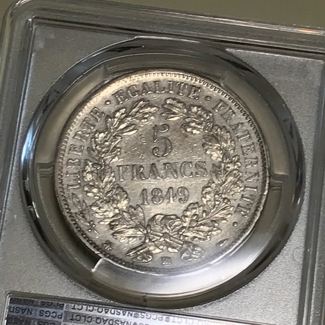 Yahoo!オークション - 1849BB フランス 5フラン銀貨 セレス女神 PCGS