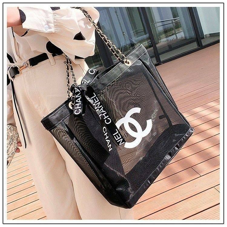 CHANEL シャネル ノベルティ メッシュ チェーンベルト バッグ リボン