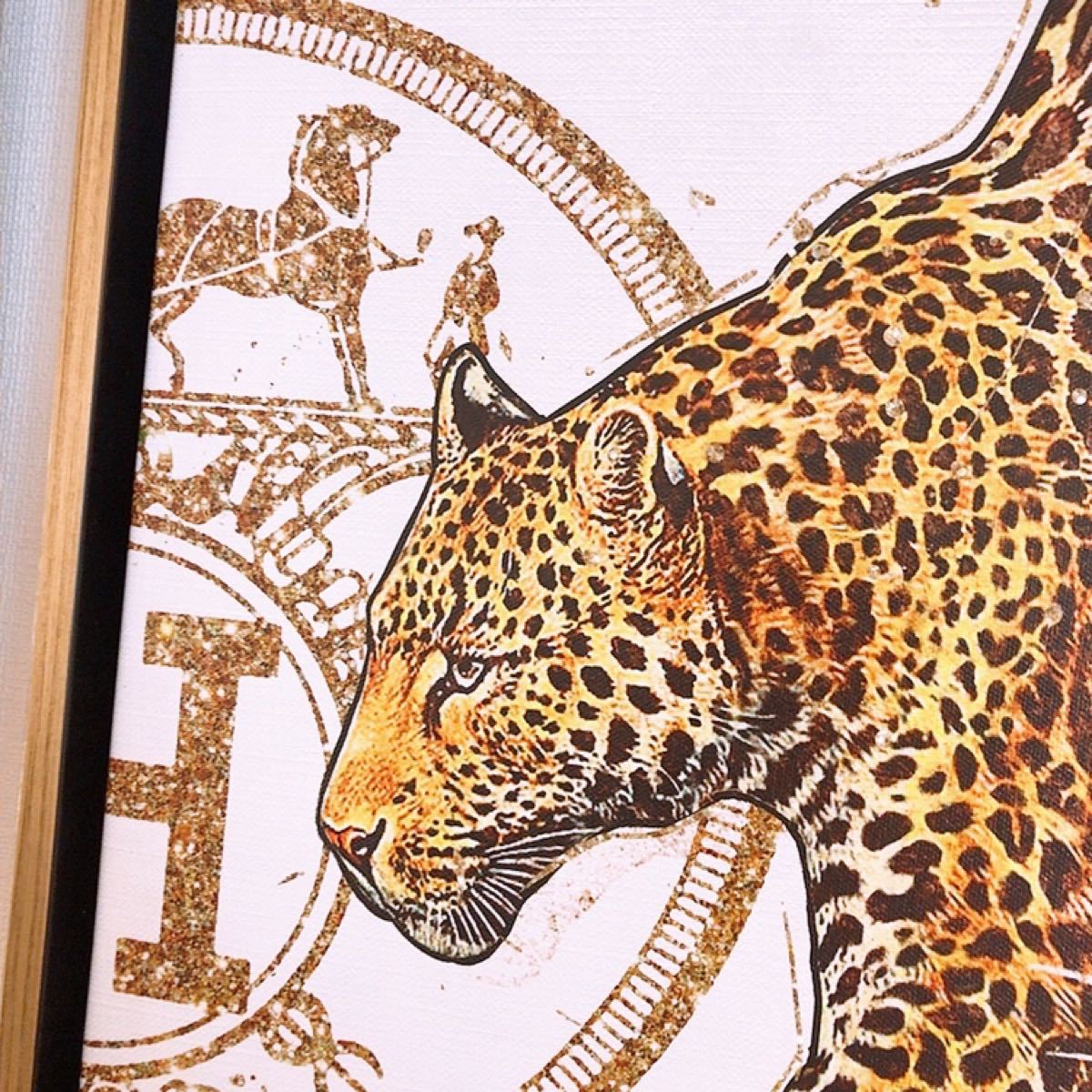 オリバーガル oliver gal エルメス ジャガー 絵画 額付き ゴールド