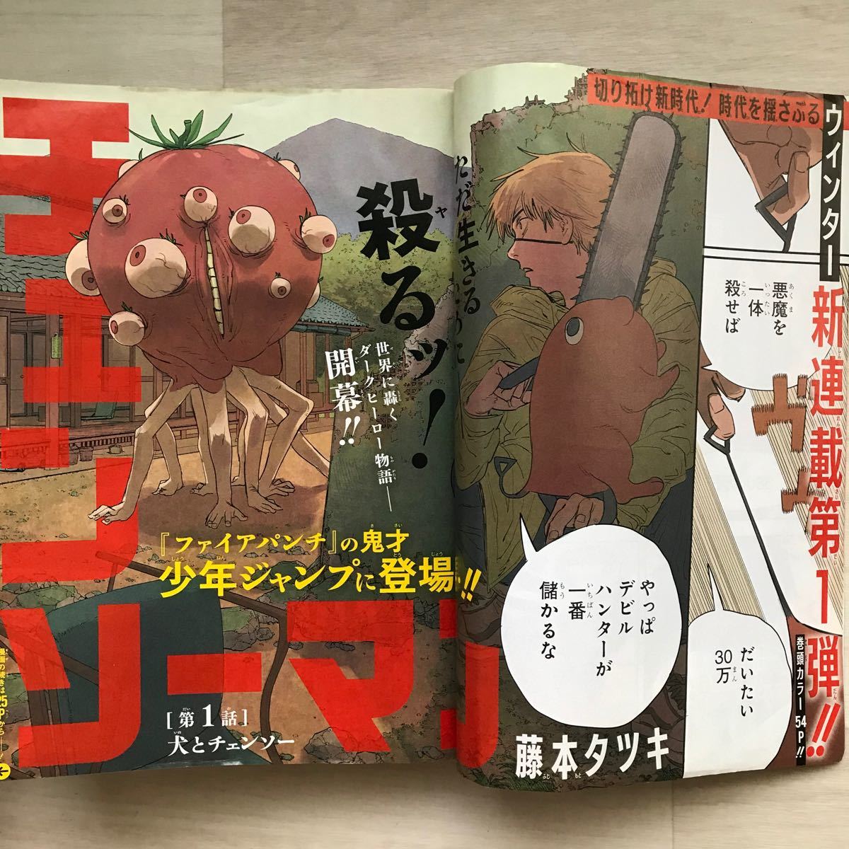 少年ジャンプ 2019年 1号 42号 チェンソーマン カラーページ 切り抜き