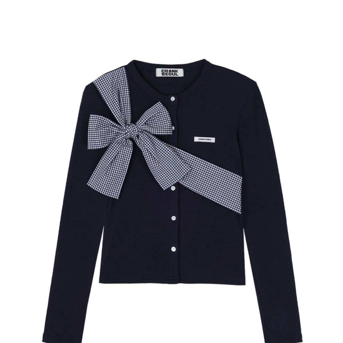 crank リボンカーディガン クランク ニット 韓国 Ribbon Tide Knit