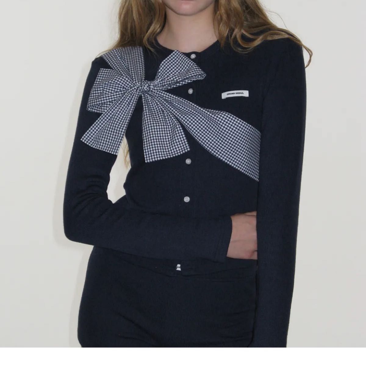 crank リボンカーディガン クランク ニット 韓国 Ribbon Tide Knit